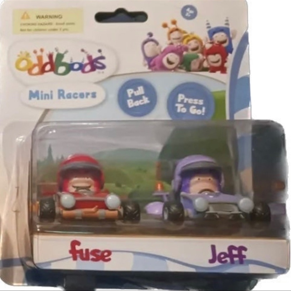 Oddbods Vehicle Fuse and Jeff Mini Racers Set cars